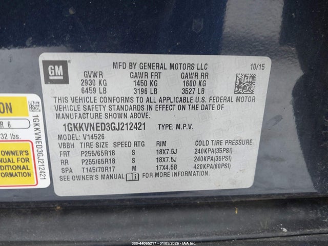 1GKKVNED3GJ212421 GMC Acadia Sle-1