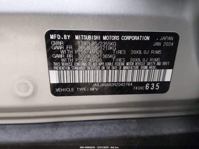 2024 MITSUBISHI OUTLANDER JA4J4VA82RZ042764 Photo 8
