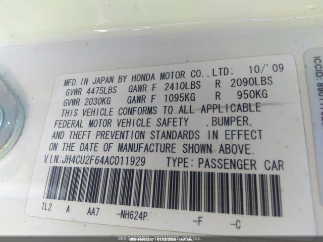 Продаж на аукціоні авто 2010 Acura Tsx 2.4, vin: JH4CU2F64AC011929, номер лоту: 44065247