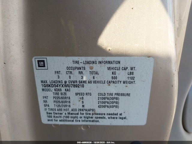 1998 CADILLAC DEVILLE 1G6KD54YXWU789210 Photo 8