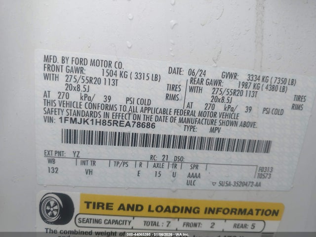 1FMJK1H85REA78686 Ford Expedition Xlt Max