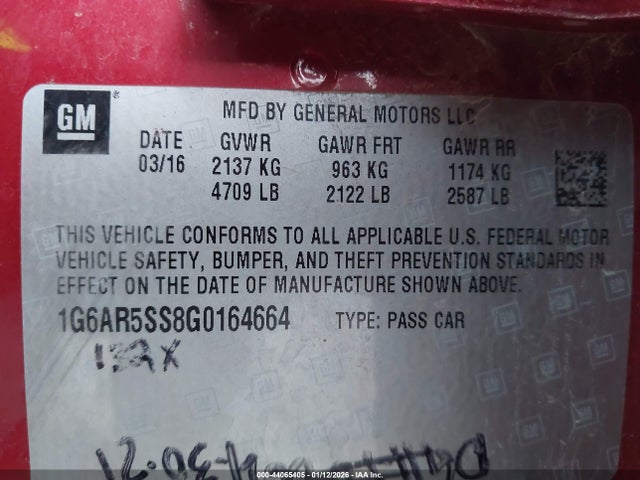 2016 CADILLAC CTS 1G6AR5SS8G0164664 Photo 8