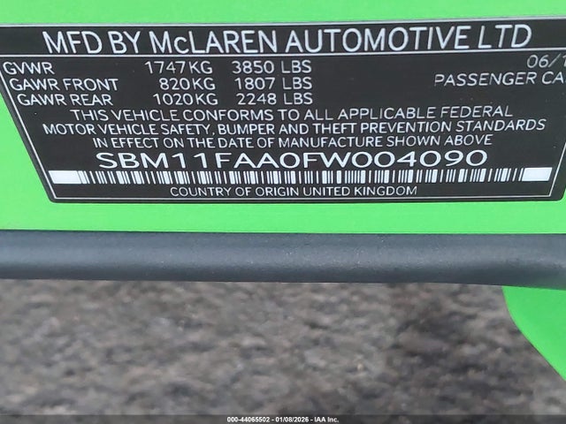 2015 MCLAREN 650S SBM11FAA0FW004090 Photo 8