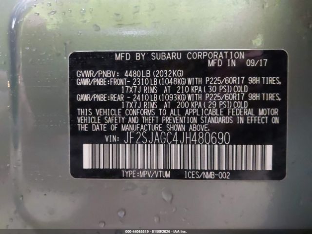 2018 SUBARU FORESTER JF2SJAGC4JH480690 Photo 8