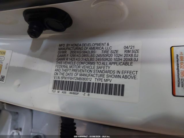 2021 HONDA PILOT 5FNYF6H72MB080012 Photo 8