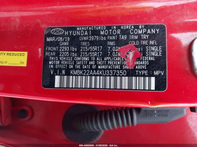 2019 HYUNDAI KONA KM8K22AA4KU337350 Photo 8