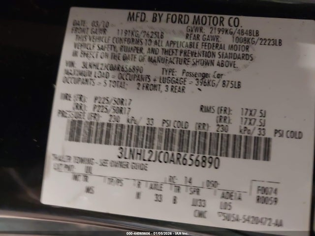 2010 LINCOLN MKZ 3LNHL2JC0AR656890 Photo 8