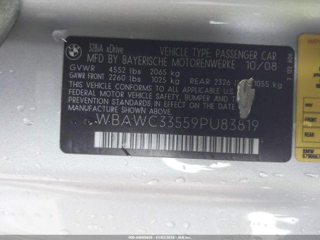 2009 BMW 328I WBAWC33559PU83819 Photo 8