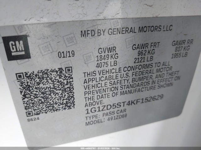 2019 CHEVROLET MALIBU 1G1ZD5ST4KF152629 Photo 8