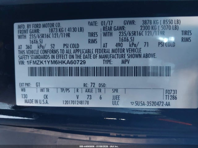 1FMZK1YM6HKA60729 Ford Transit-150 Xlt