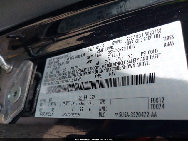 Lincoln Mkc Reserve 2017 5LMTJ3DH7HUL51593 Image 9