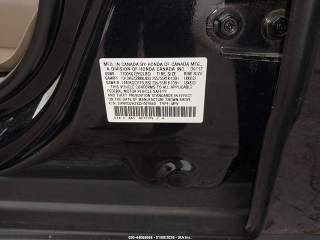 Aukcja sprzedaży 2012 Acura Mdx, vin: 2HNYD2H2XCH529460, numer aukcji: 44065866