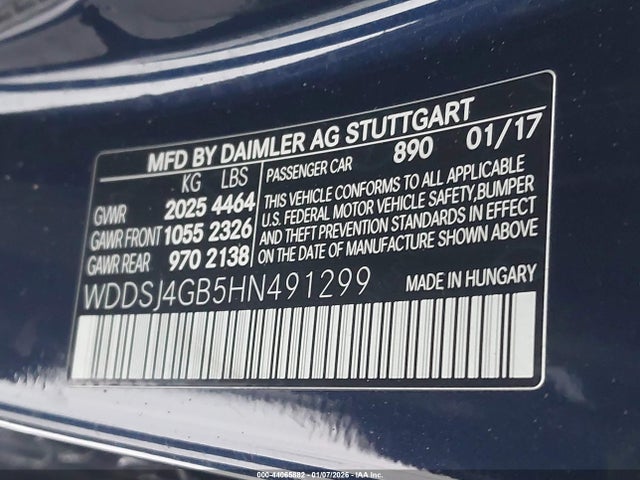 WDDSJ4GB5HN491299 Mercedes-Benz CLA 250 4MATIC