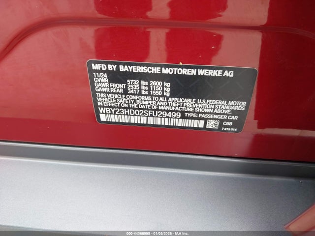 BMW I4 Gran Coupe Edrive40 2025 WBY23HD02SFU29499 Image 9