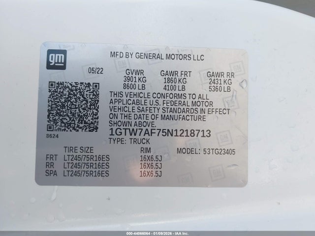 1GTW7AF75N1218713 GMC Savana Cargo Rwd 2500 Regular Wheelbase Work Van
