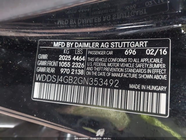Aukcja sprzedaży 2016 Mercedes-benz Cla 250 4matic, vin: WDDSJ4GB2GN353492, numer aukcji: 44066067