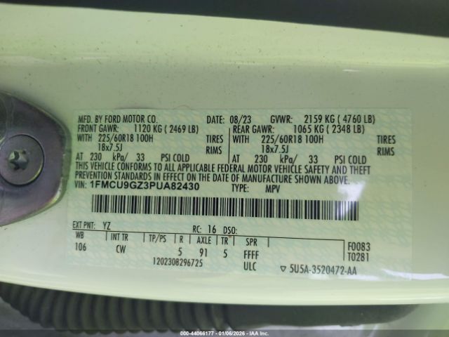 2023 FORD ESCAPE 1FMCU9GZ3PUA82430 Photo 8