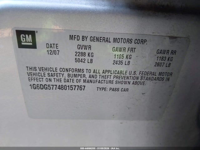 2008 CADILLAC CTS 1G6DG577480157767 Photo 8