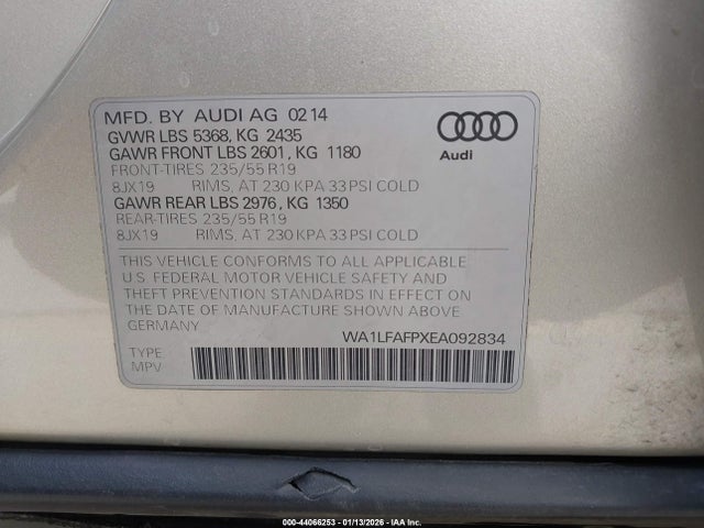 2014 AUDI Q5 WA1LFAFPXEA092834 Photo 8