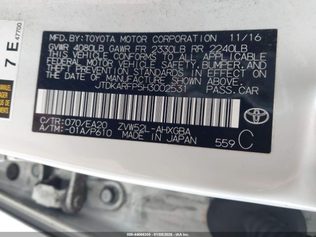 2017 TOYOTA PRIUS PRIME JTDKARFP5H3002531 Photo 8
