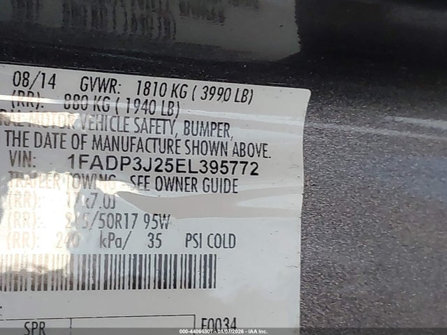 Aukcja sprzedaży 2014 Ford Focus Titanium, vin: 1FADP3J25EL395772, numer aukcji: 44066307