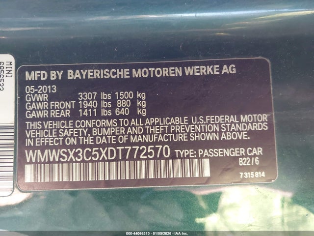 2013 MINI COUPE WMWSX3C5XDT772570 Photo 8