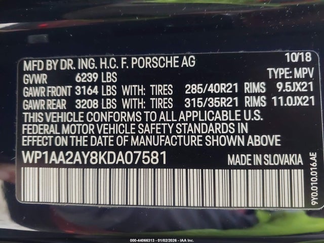 2019 PORSCHE CAYENNE WP1AA2AY8KDA07581 Photo 8