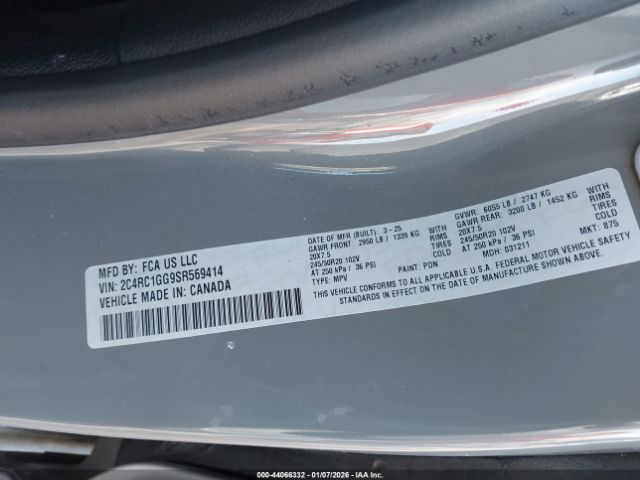 2025 CHRYSLER PACIFICA 2C4RC1GG9SR569414 Photo 8