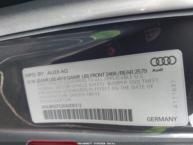 WAUBNCF52KA006312 Audi A5 45 Premium