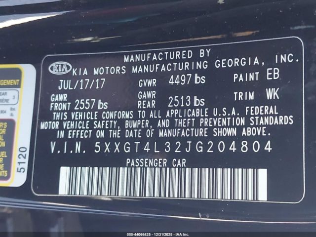 2018 KIA OPTIMA 5XXGT4L32JG204804 Photo 8