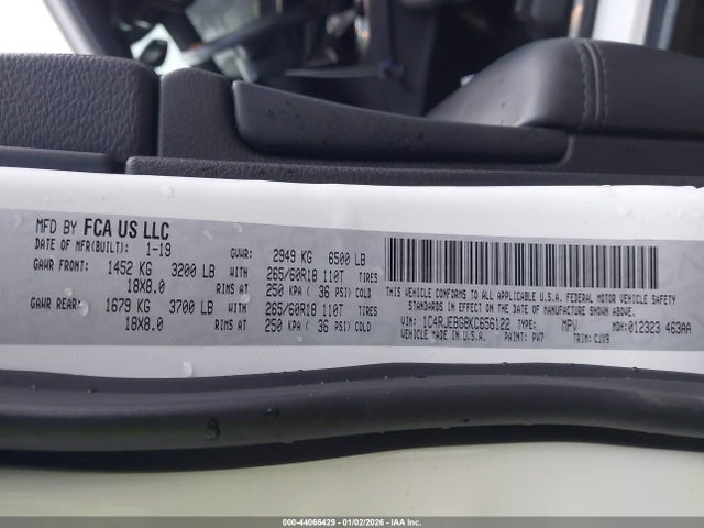 1C4RJEBG8KC656122 Jeep Grand Cherokee Limited 4x2