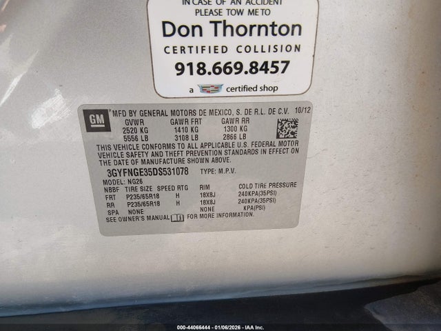 2013 CADILLAC SRX 3GYFNGE35DS531078 Photo 8