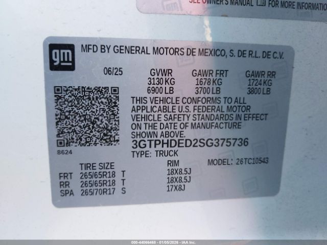 2025 GMC SIERRA 1500 3GTPHDED2SG375736 Photo 8