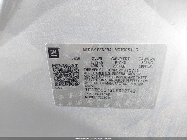 1G1ZB5ST3LF012742 Chevrolet Malibu Fwd Ls