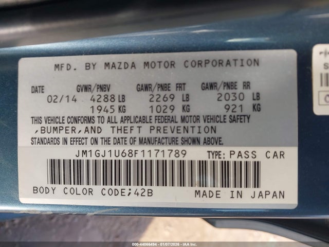 2015 MAZDA MAZDA6 JM1GJ1U68F1171789 Photo 8