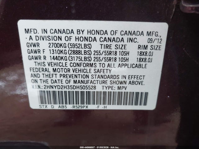 2013 ACURA MDX 2HNYD2H35DH505528 Photo 8