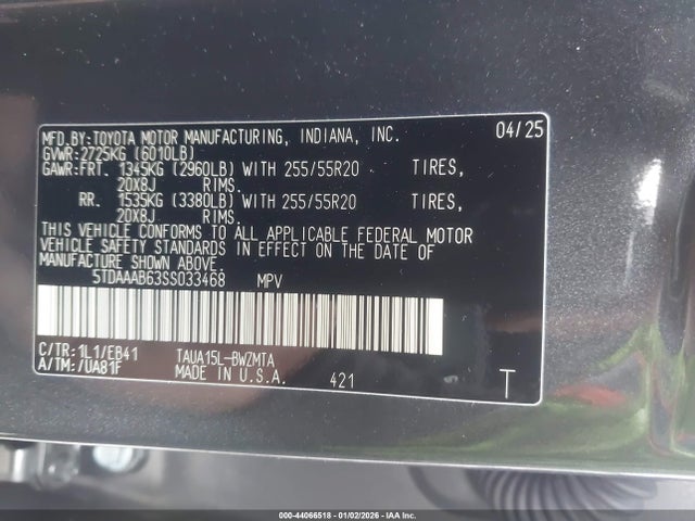 Lexus Tx 350 Premium 2025 5TDAAAB63SS033468 Image 9