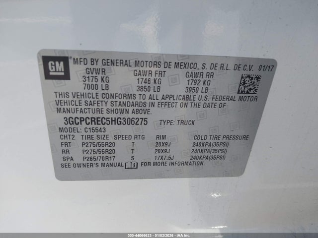 3GCPCREC5HG306275 Chevrolet Silverado 1500 1lt