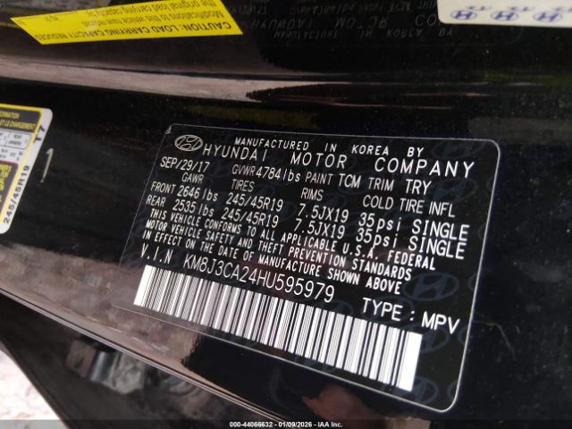 2017 HYUNDAI TUCSON KM8J3CA24HU595979 Photo 8