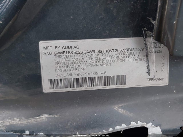 2009 AUDI A4 WAUMK78K79A109148 Photo 8