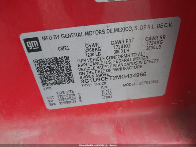 3GTU9CET2MG434966 GMC Sierra 1500 4wd Short Box Elevation