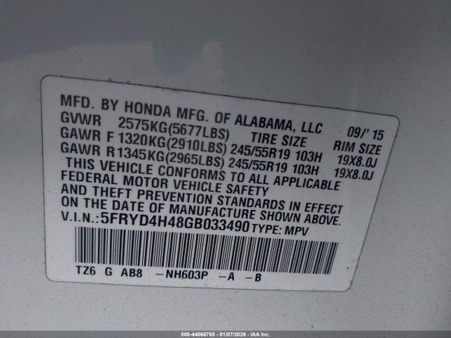 2016 ACURA MDX 5FRYD4H48GB033490 Photo 8