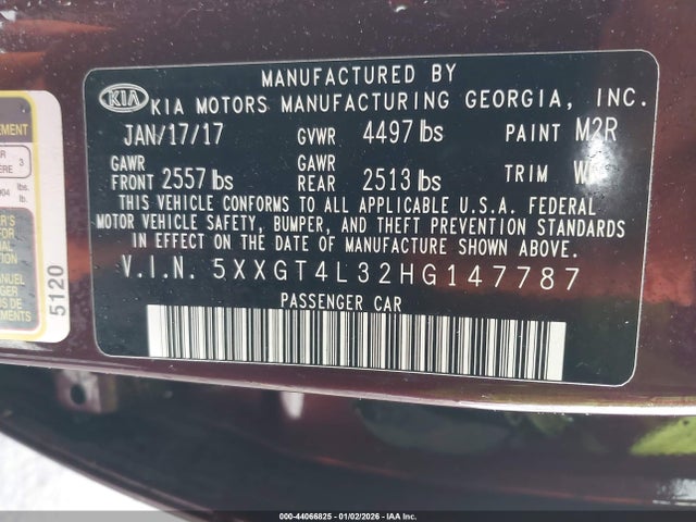 5XXGT4L32HG147787 KIA Optima Lx