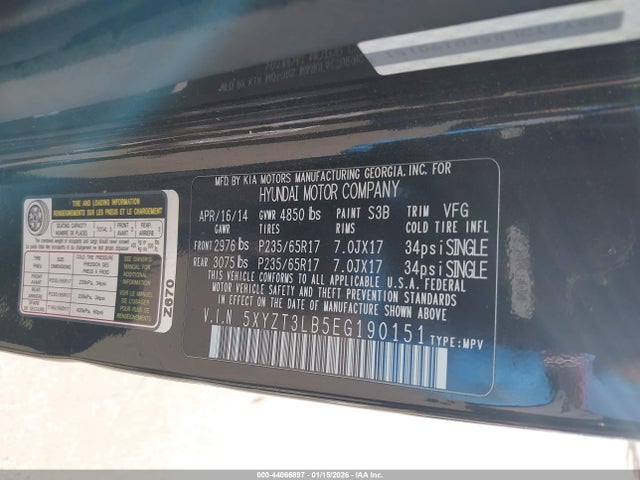 5XYZT3LB5EG190151 Hyundai Santa Fe Sport 2.4l