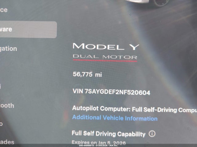 Tesla Model Y Performance Dual Motor All-wheel Drive 2022 7SAYGDEF2NF520604 Image 16