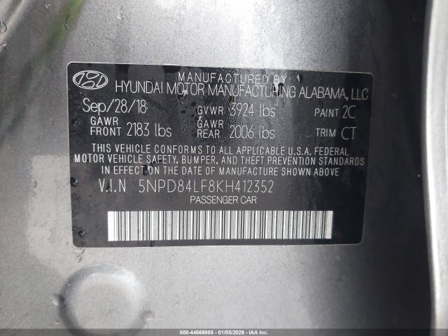 Hyundai ELANTRA SEL 2019 5NPD84LF8KH412352 Image 9
