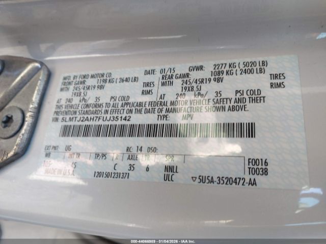 2015 LINCOLN MKC 5LMTJ2AH7FUJ35142 Photo 8