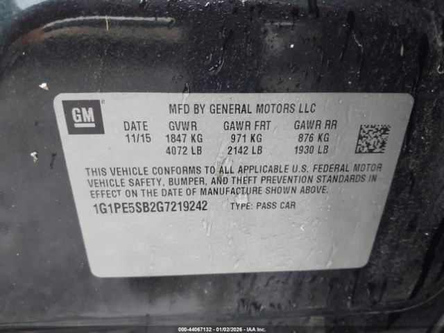 2016 CHEVROLET CRUZE LIMITED 1G1PE5SB2G7219242 Photo 8