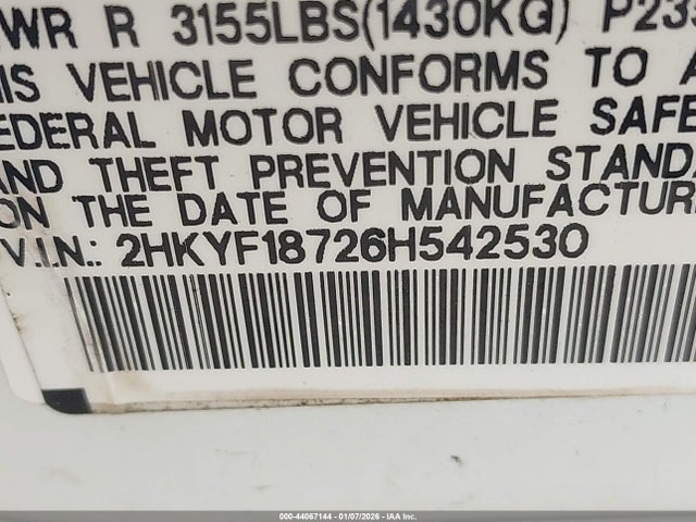 2006 HONDA PILOT 2HKYF18726H542530 Photo 8