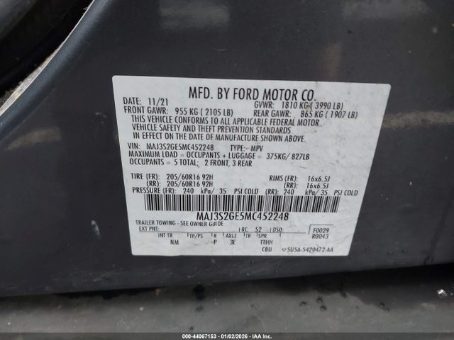 Ford Ecosport Se 2021 MAJ3S2GE5MC452248 Image 9